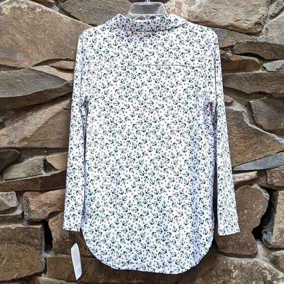 NWT LULAROE Nautical Anchors Valentina Shirt S - Picture 5 of 9